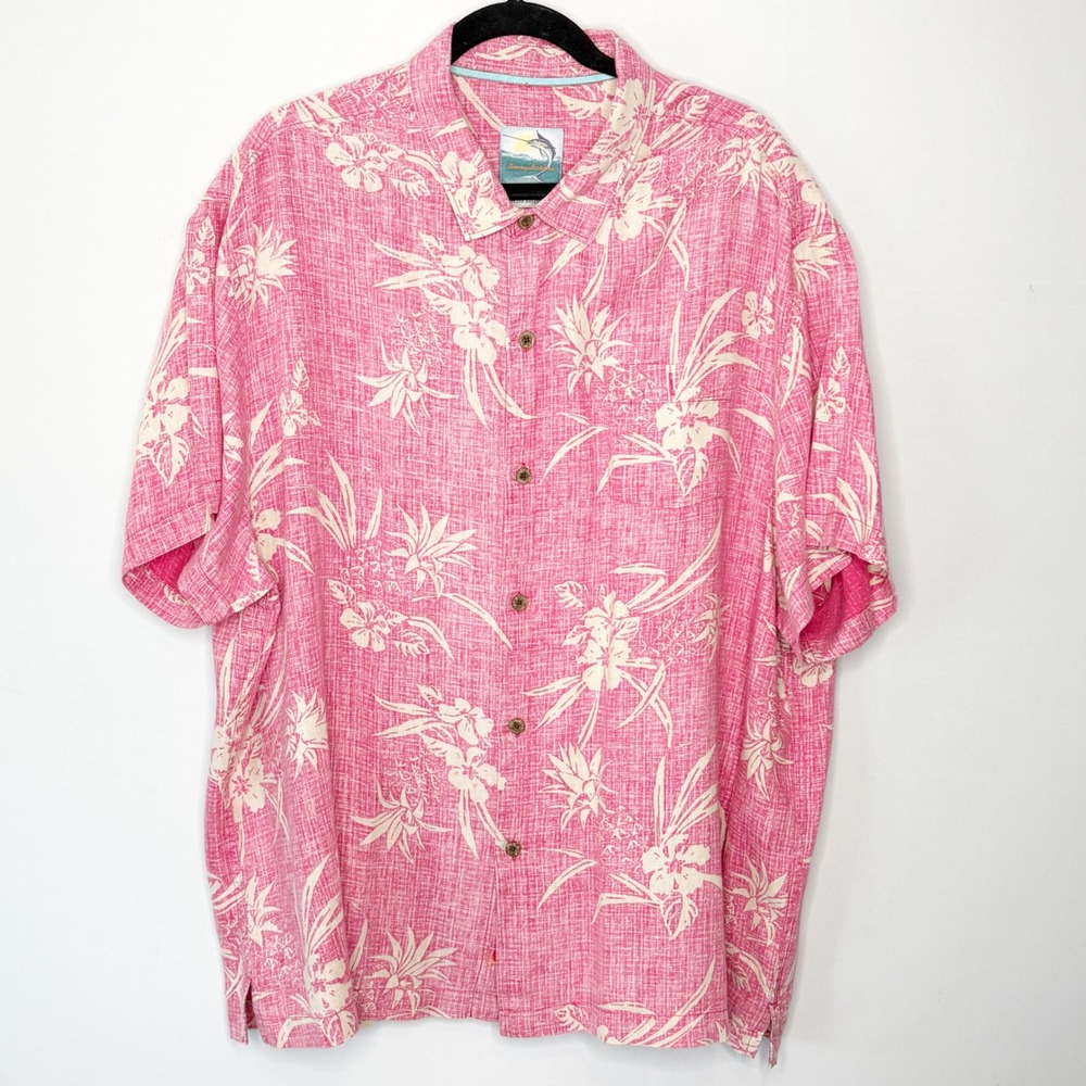 Tommy Bahama Pink Cream Floral Camp Shirt